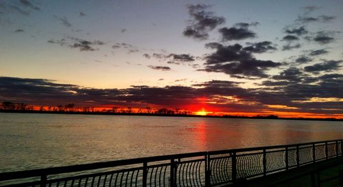 Scenic view of sunset over sea