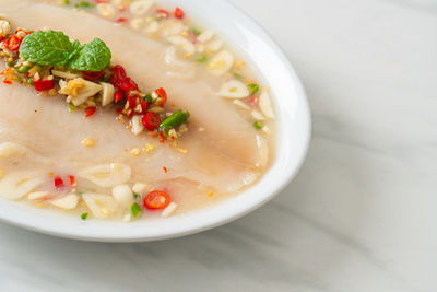 Close-up of food in bowl on table