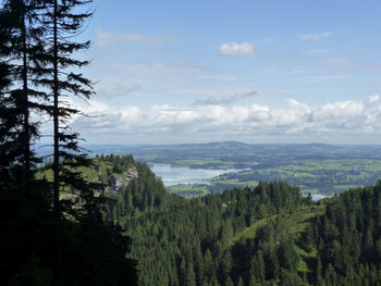 Mountain panorama from tegelberg mountain, bavaria, germany