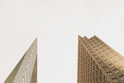 Low angle view of modern building against clear sky