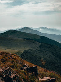 High angle view of landscape against sky