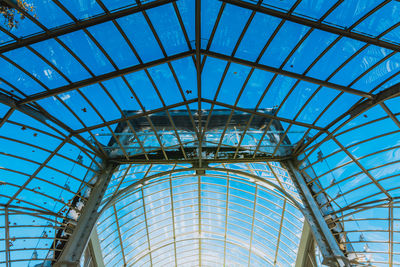 Low angle view of skylight in modern building