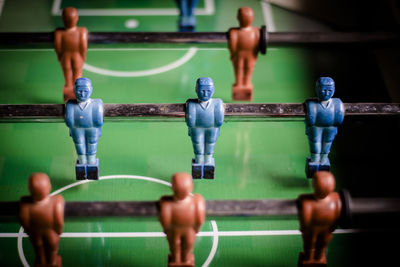 Close-up of figurine of metal