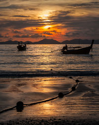 Scenic view of sunset over sea