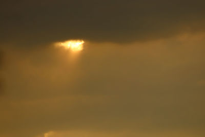 Low angle view of orange sky