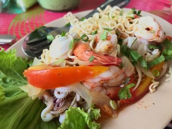 Close-up of salad in plate