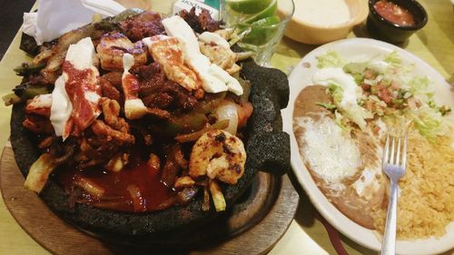 Close-up of meal served in plate