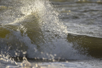 Water splashing in sea