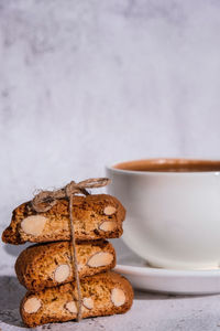 Close-up of cookies on table