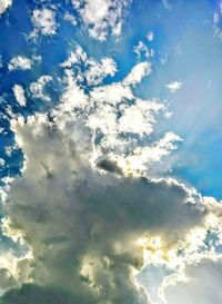 Low angle view of cloudy sky