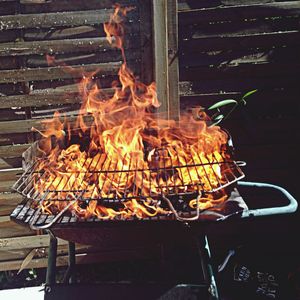 Bonfire in cooking pan