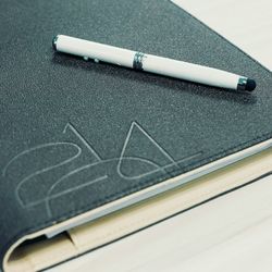 High angle view of pen on table
