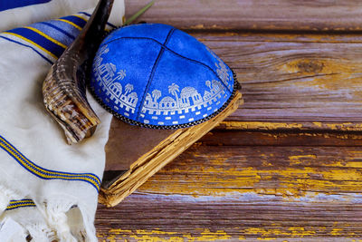 Orthodox jewish prays shawl tallit and shofar jewish religious symbol prayer torah