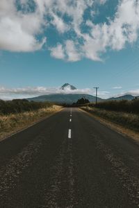 Road by landscape against sky