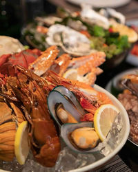 Close-up of seafood in plate