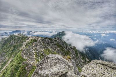 Scenic view of mountains against sky