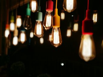 Close-up of illuminated light bulb