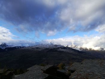 Scenic view of mountains against sky