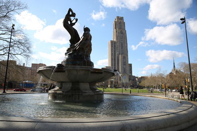 Statue of fountain in city