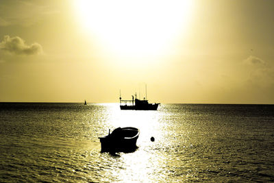 Scenic view of sunset over sea