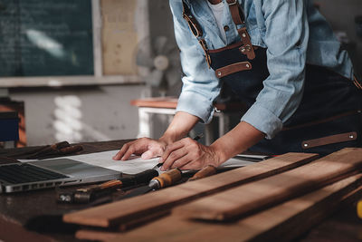 Man working on wood