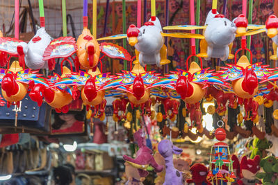 Toys for sale in market stall