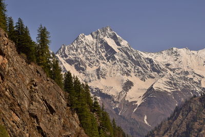 Scenic view of mountains against clear sky