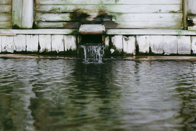 Close-up of water splashing in lake