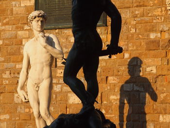 David statue against building