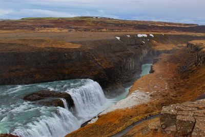 Scenic view of waterfall