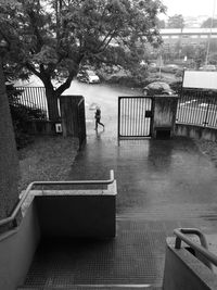 Man standing on steps