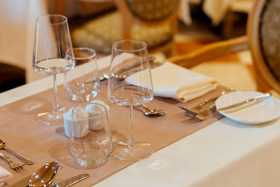 Place setting on table