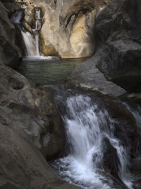 Scenic view of waterfall