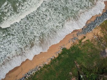 High angle view of beach