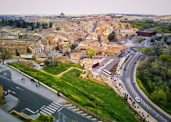 High angle view of townscape