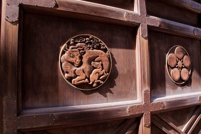 Close-up of wooden door