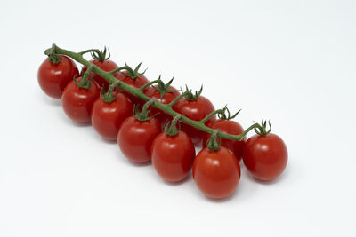 Close-up of tomatoes against white background