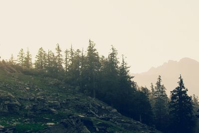 Scenic view of mountains against clear sky