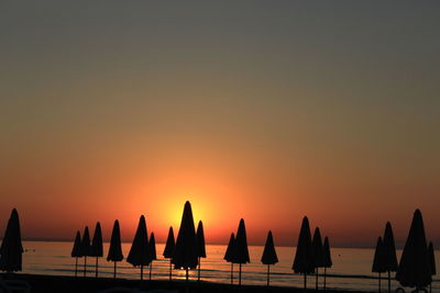 Scenic view of sunset over sea