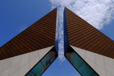 Low angle view of modern building against sky