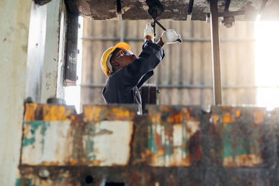 Man working at construction site