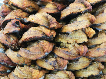 Dried fish stacked on top of each other