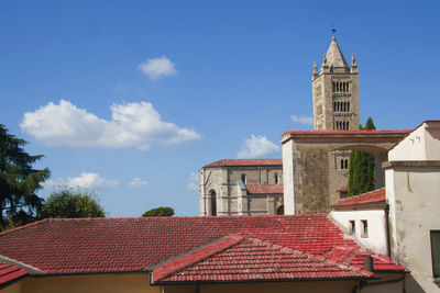 Exterior of old building against sky in city