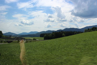 Scenic view of field against sky