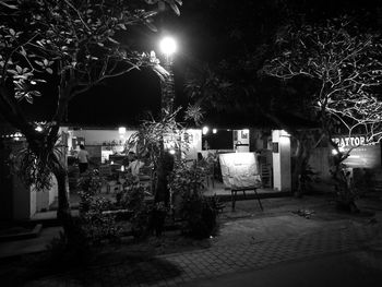 Illuminated street light at night
