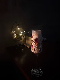 Close-up of ice cream on table