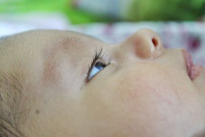 Close-up of baby sleeping