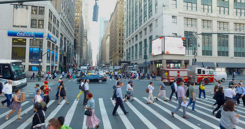 Group of people crossing road