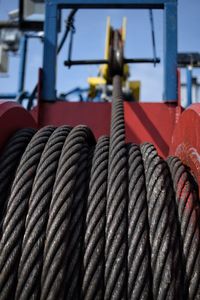 Close up of steel cables