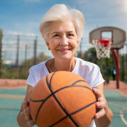Grandma playing basketball